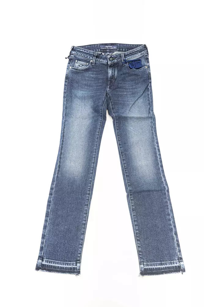 Jacob Cohen Blue Cotton Women Jeans with Pony Skin Label