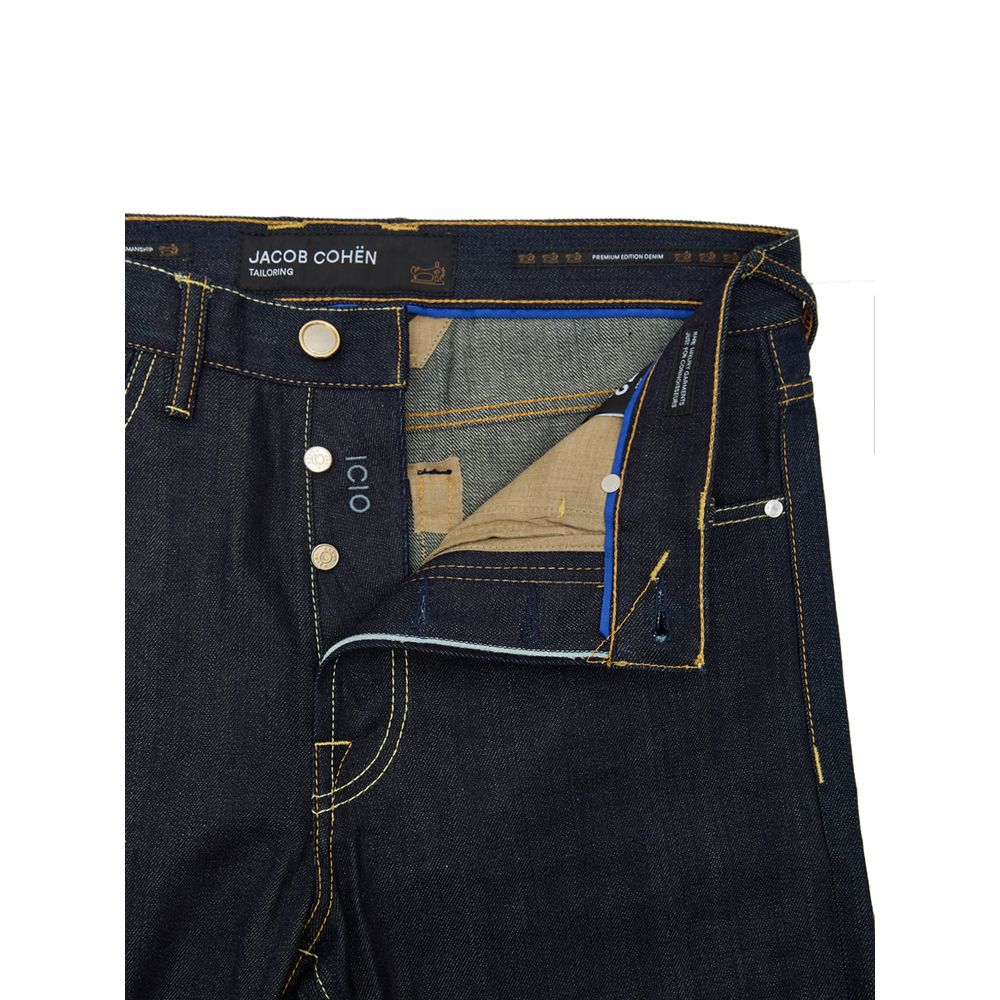 Jacob Cohen Blue Polyester Tapered Jean