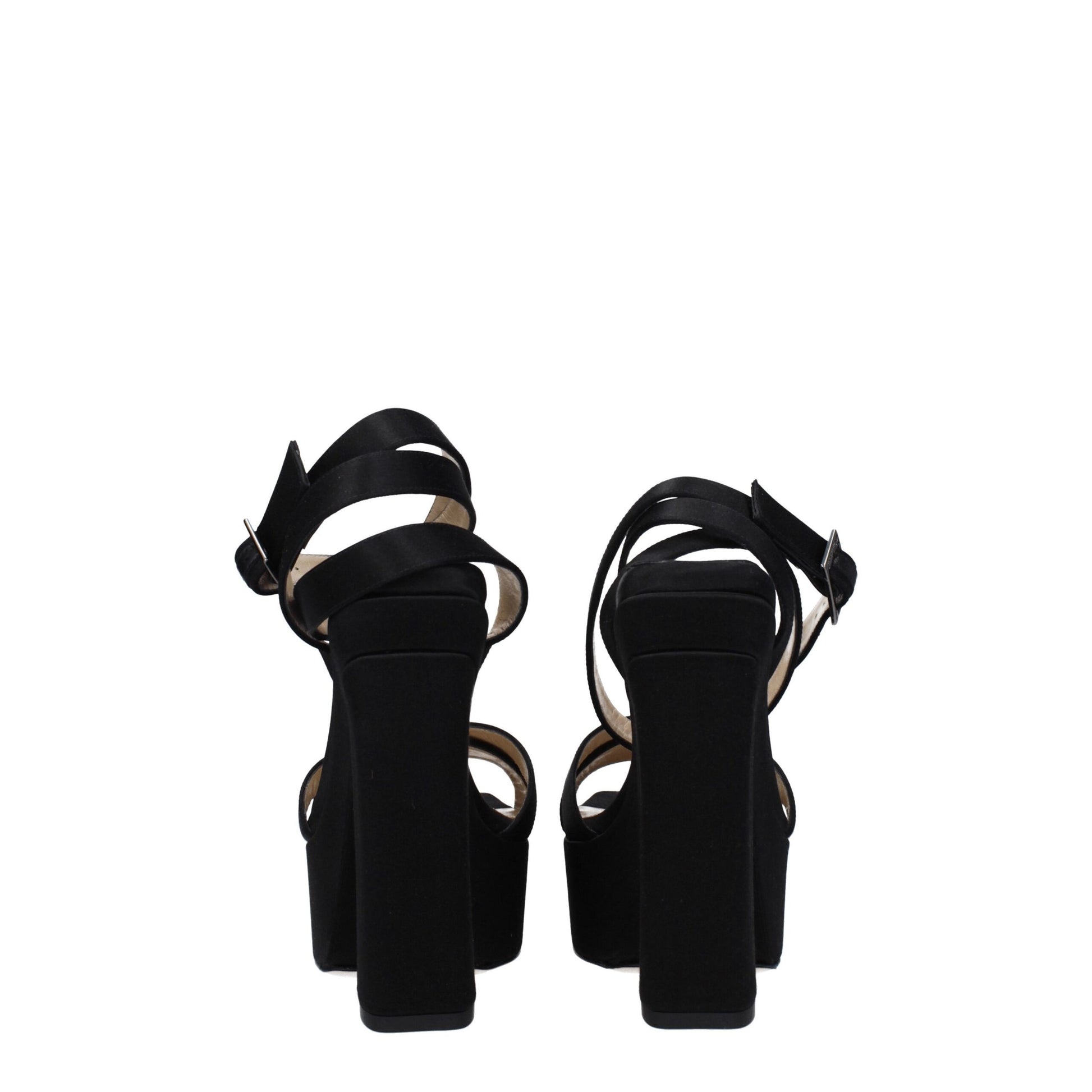 Jimmy Choo Black Satin Platforms