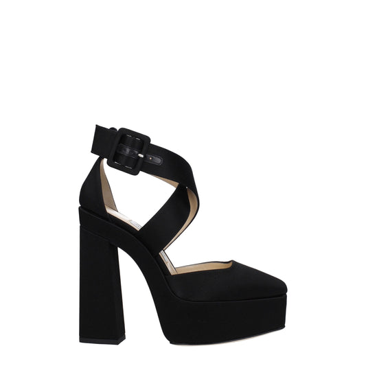Jimmy Choo Black Satin Platforms