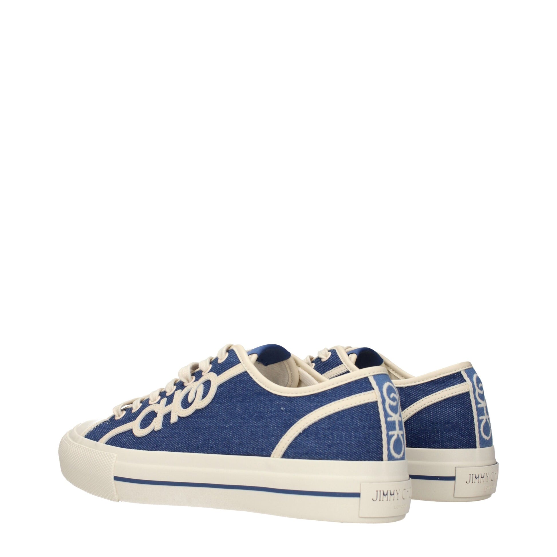 Jimmy Choo Blue Fabric Low Top Sneakers
