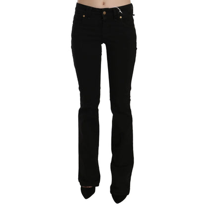 John Galliano Black Low Waist Slim Leg Skinny Denim Casual Pants Jeans