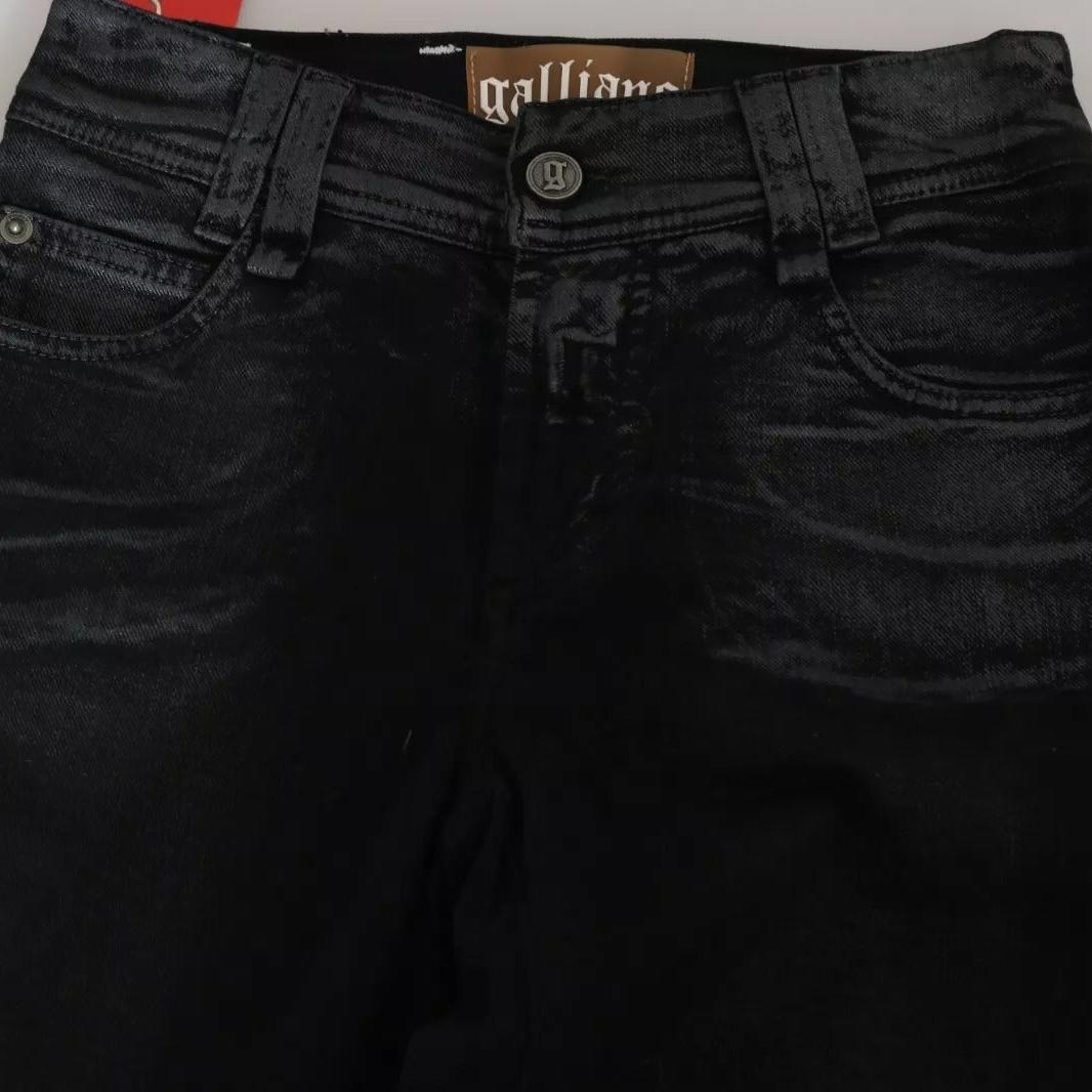 John Galliano Black Washed High Waist Flared Denim Casual Pants Jeans