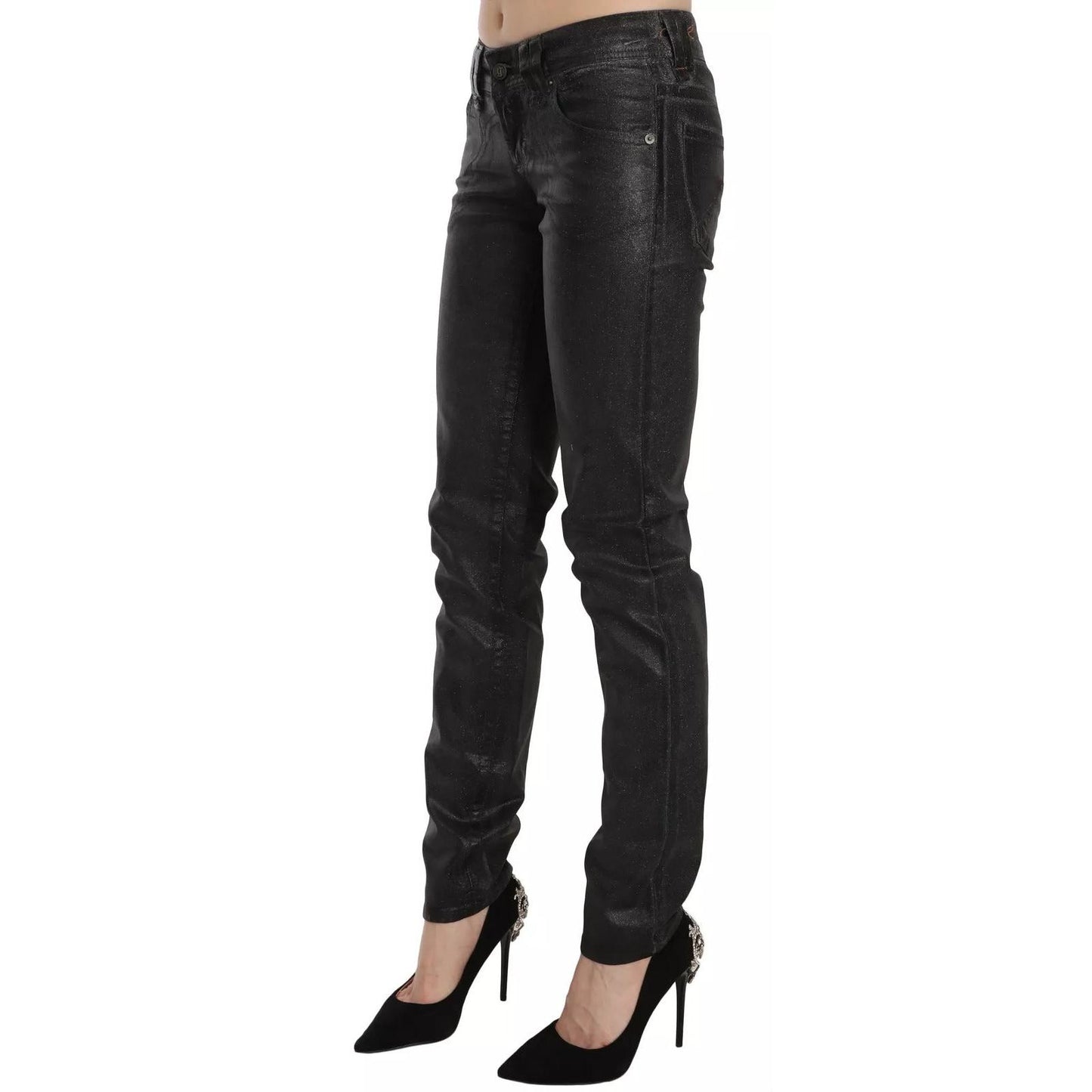 John Galliano Black Washed Low Waist Regular Leg Denim Pants