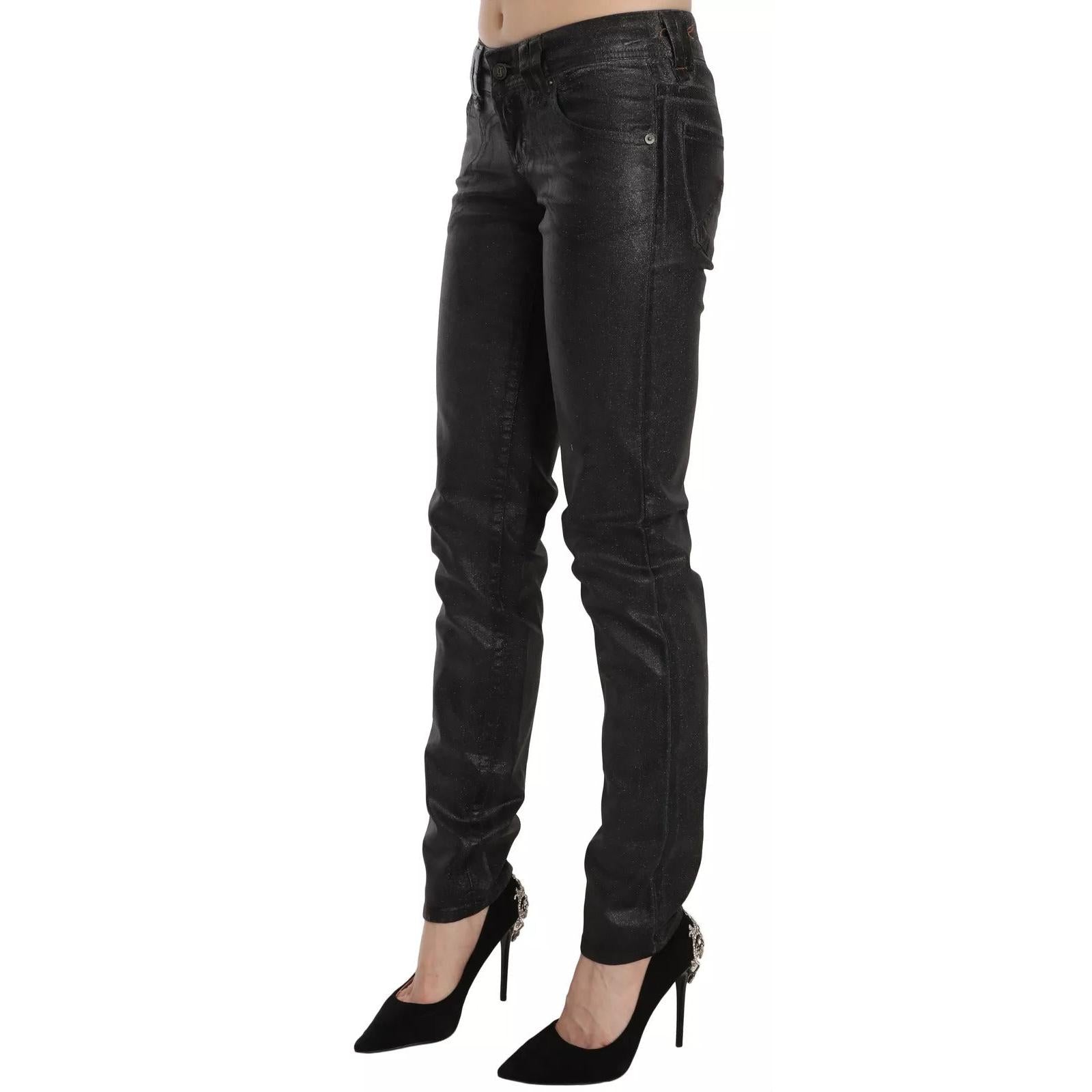 John Galliano Black Washed Low Waist Regular Leg Denim Pants