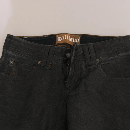 John Galliano Black Washed Low Waist Regular Leg Denim Pants