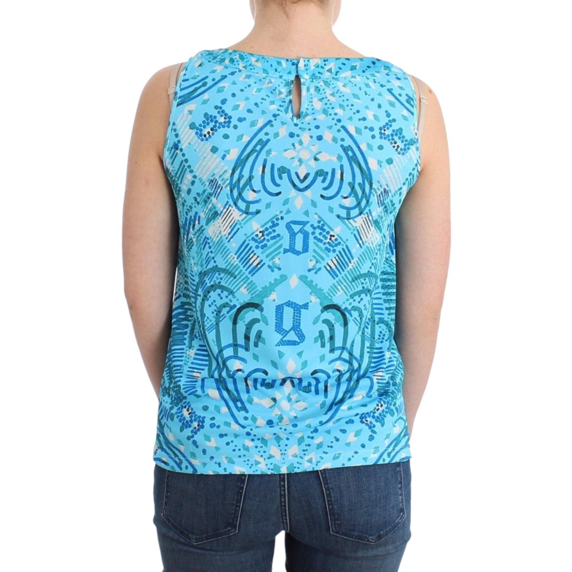 John Galliano Blue printed tank top