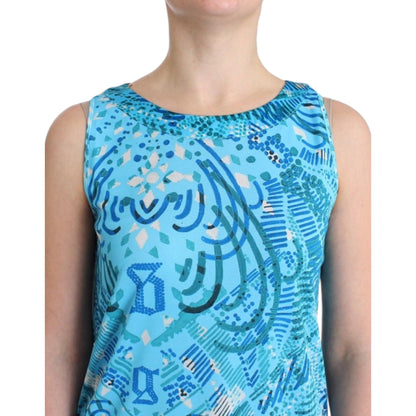 John Galliano Blue printed tank top