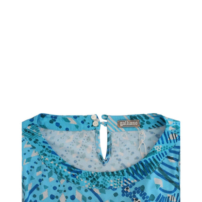 John Galliano Blue printed tank top