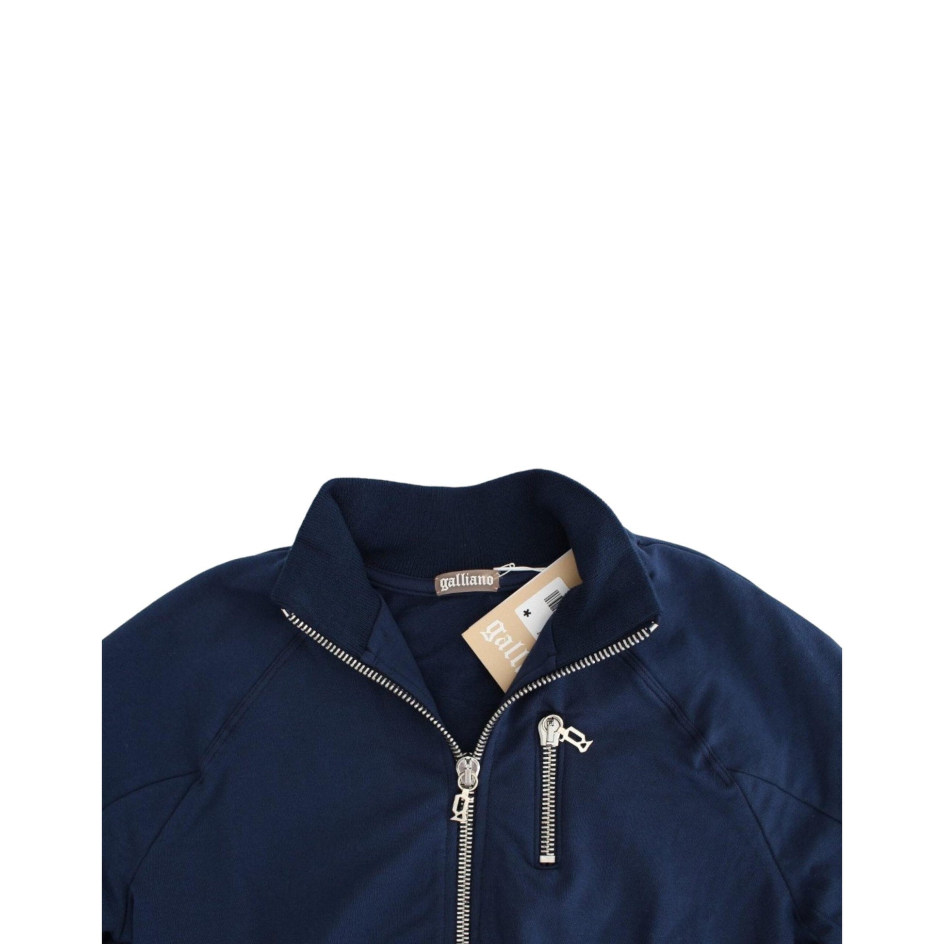 John Galliano Blue zip cotton cardigan