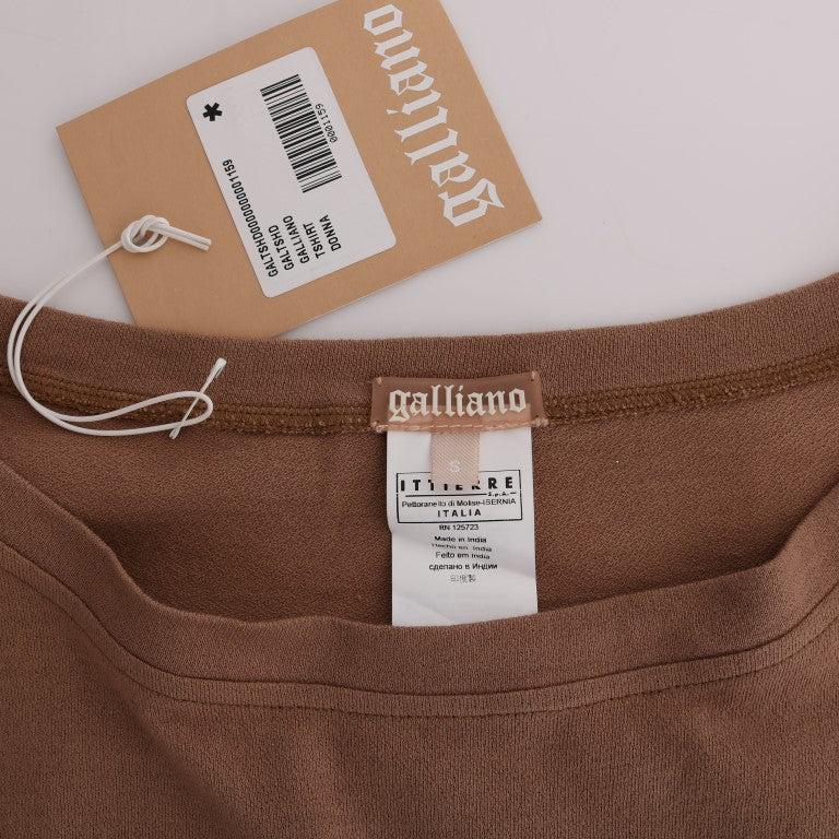 John Galliano Brown Cotton Studded Sweater