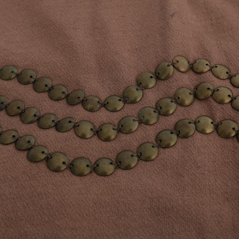 John Galliano Brown Cotton Studded Sweater