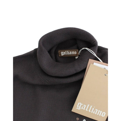 John Galliano Brown turtleneck cotton sweater