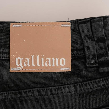 John Galliano Gray Wash Cotton Stretch Regular Fit Jeans