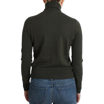 John Galliano Green wool turtleneck sweater