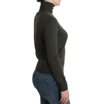John Galliano Green wool turtleneck sweater
