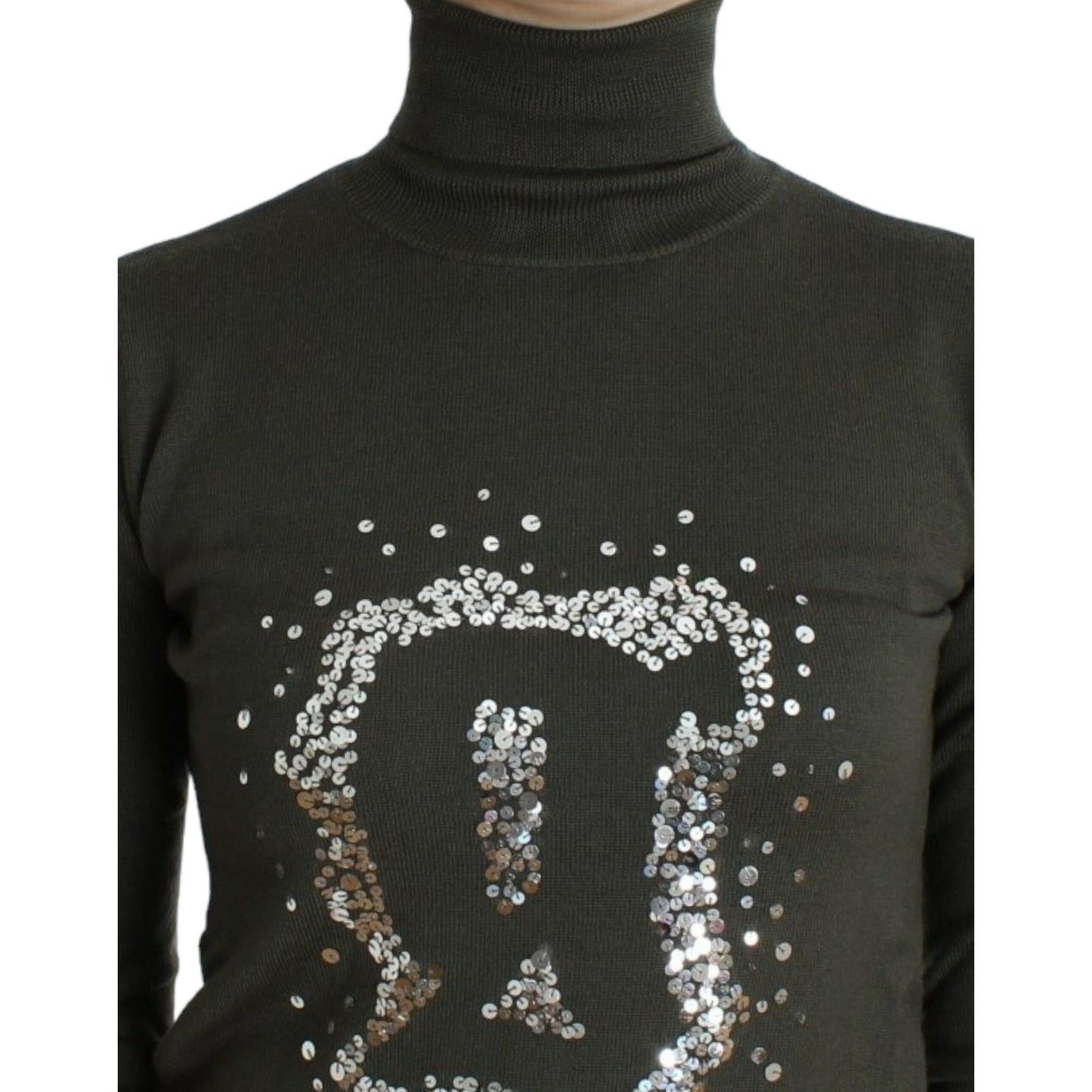 John Galliano Green wool turtleneck sweater