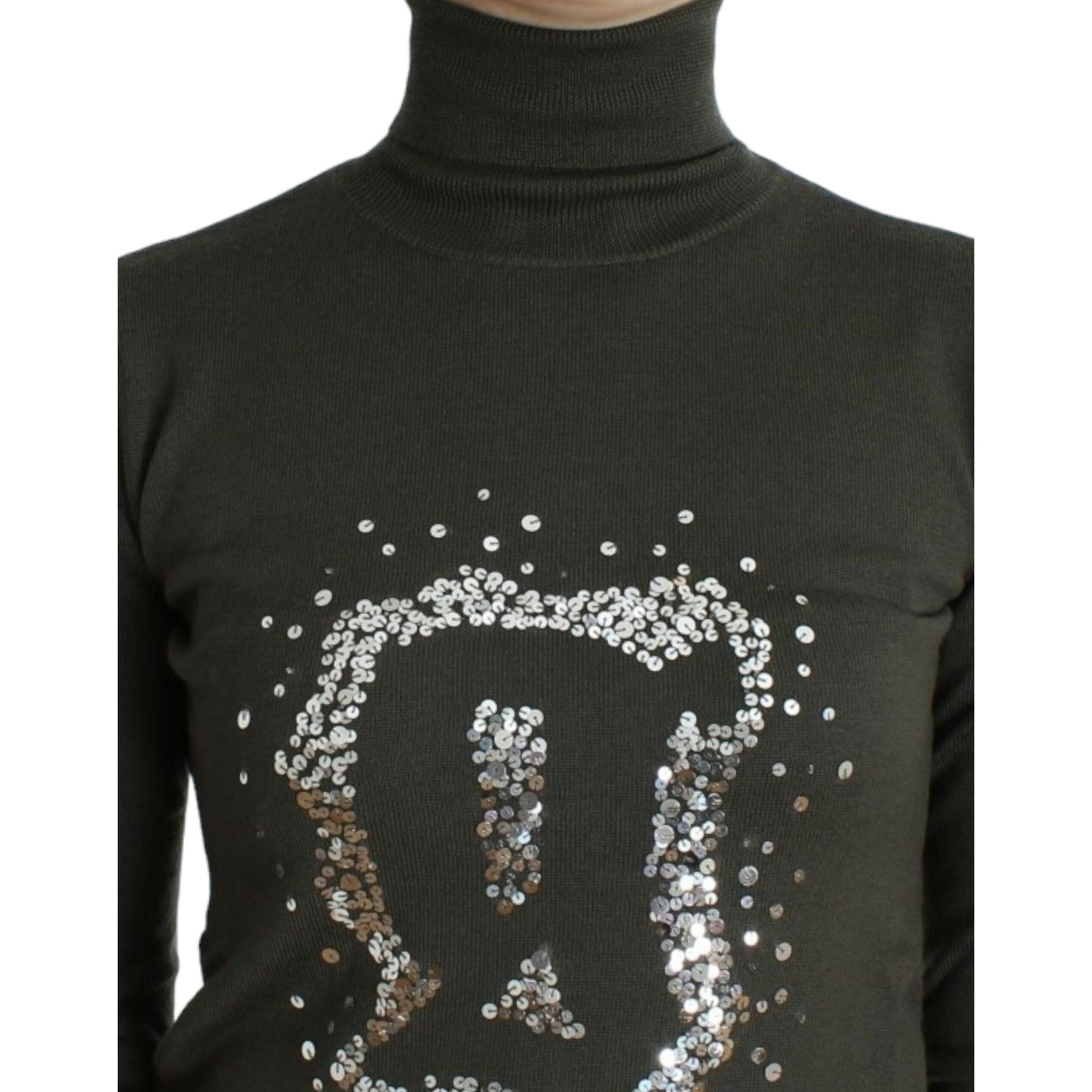 John Galliano Green wool turtleneck sweater