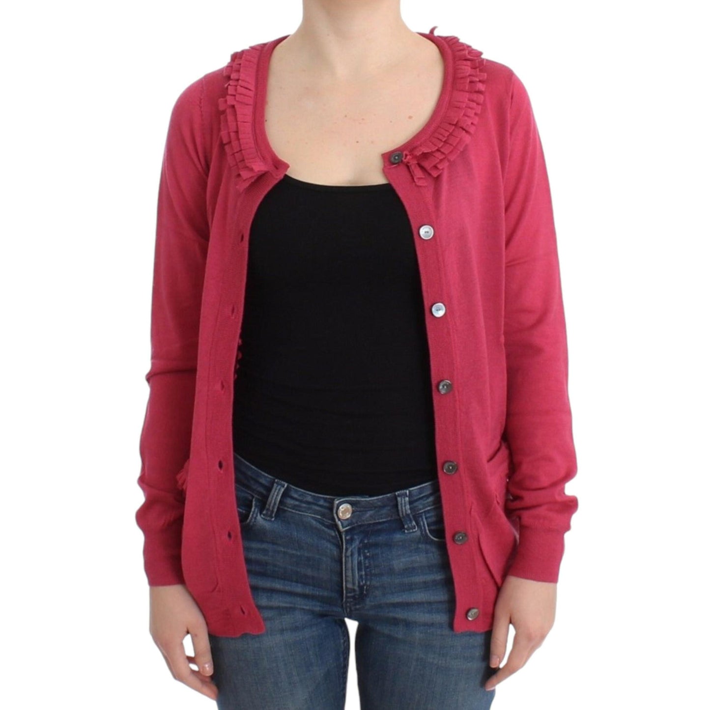 John Galliano Pink wool cardigan