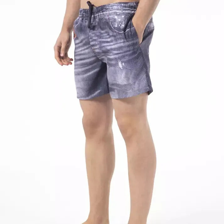 Just Cavalli Blue Polyester Men Swim Short