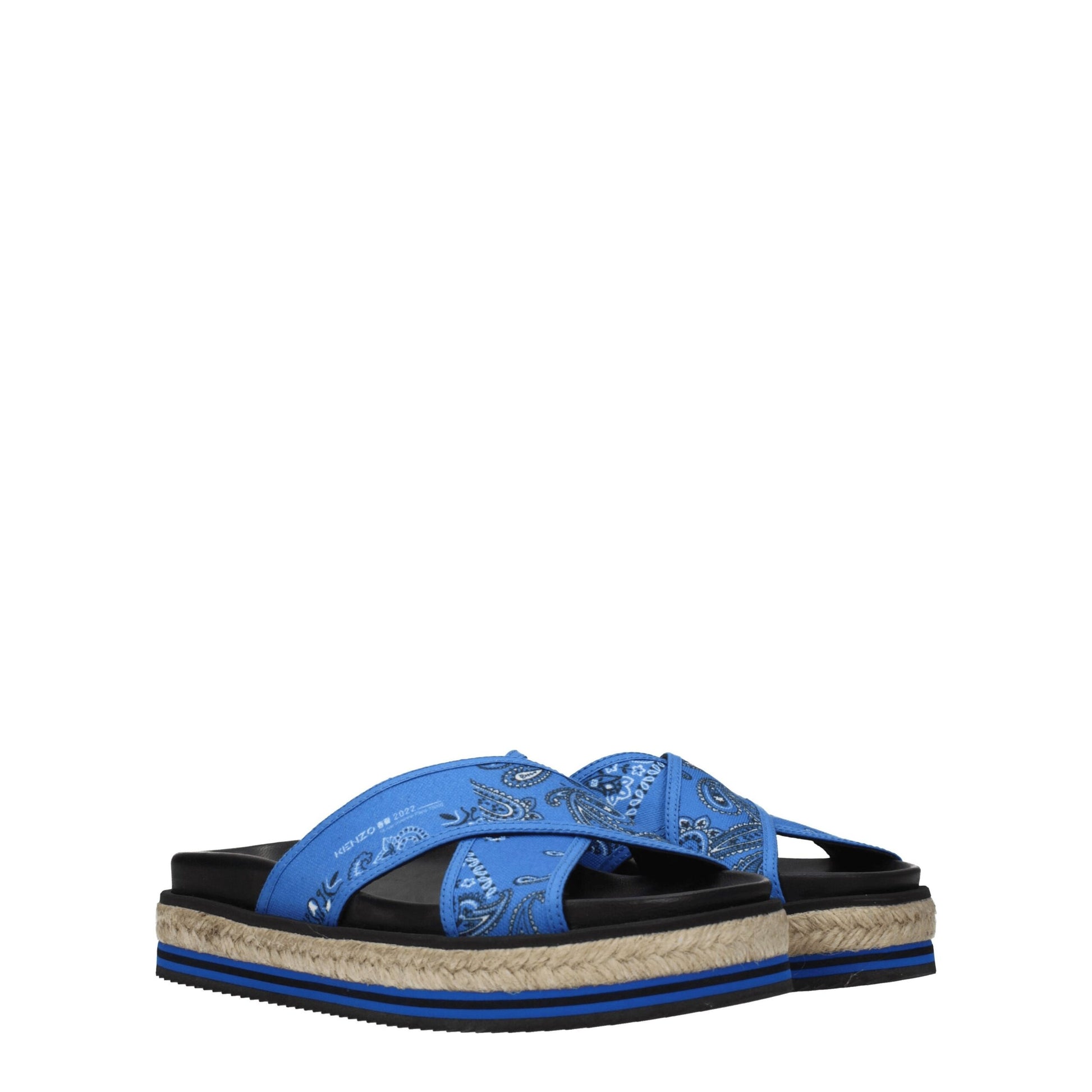 Kenzo Blue Fabric Slippers Sandals