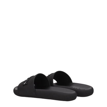 Lanvin Black Cotton Slippers Sandals