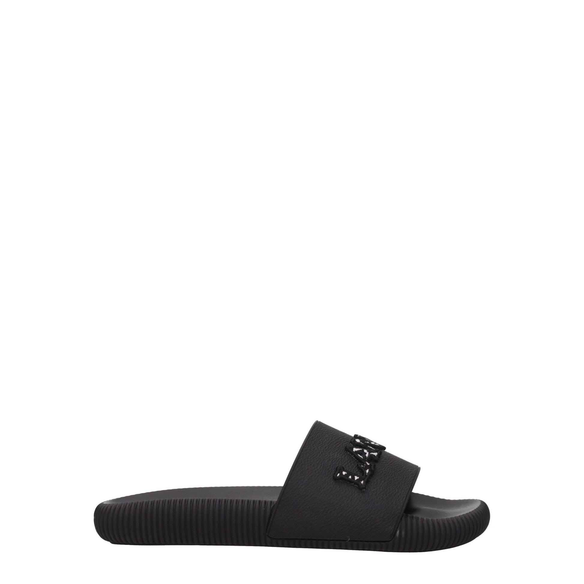 Lanvin Black Cotton Slippers Sandals