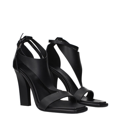 Max Mara Black Leather Stiletto Heels Sandals