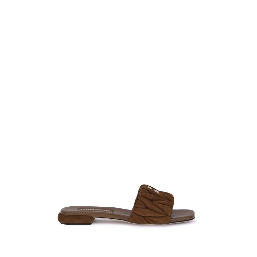 Miu Miu Matelassé nappa leather Sandals