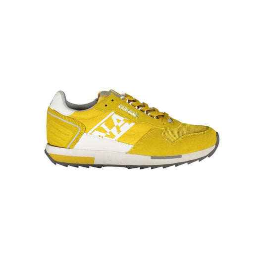 Napapijri Yellow Leather Men Sneakers