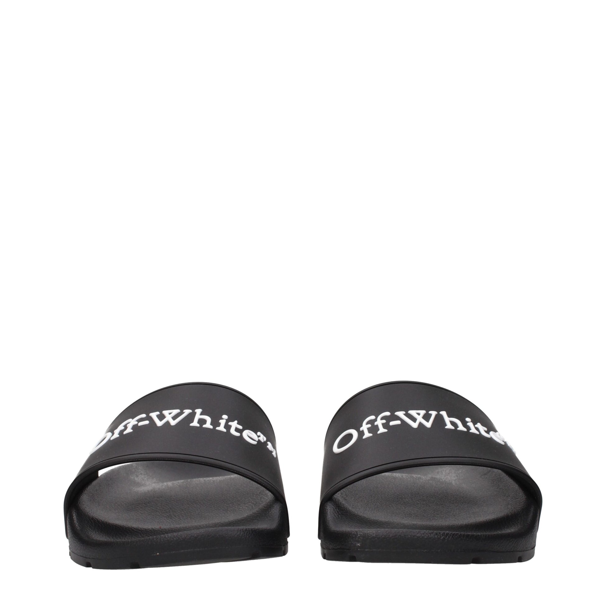Off-White Black Cotton Slippers Sandals
