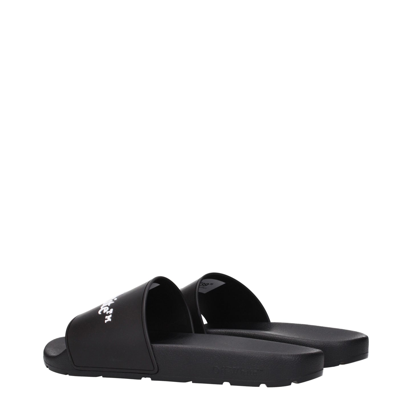 Off-White Black Cotton Slippers Sandals