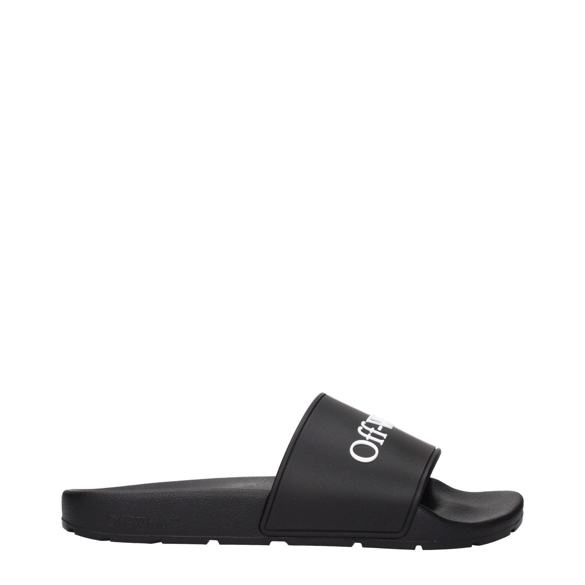Off-White Black Cotton Slippers Sandals