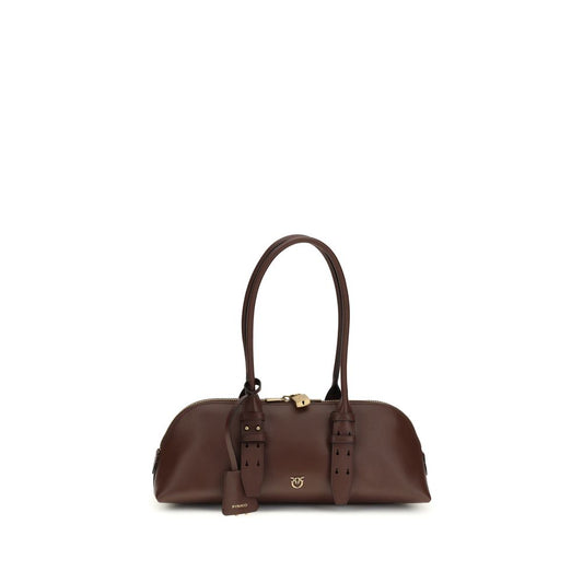 PINKO Brown Calf Leather Bos Taurus Shoulder Bag