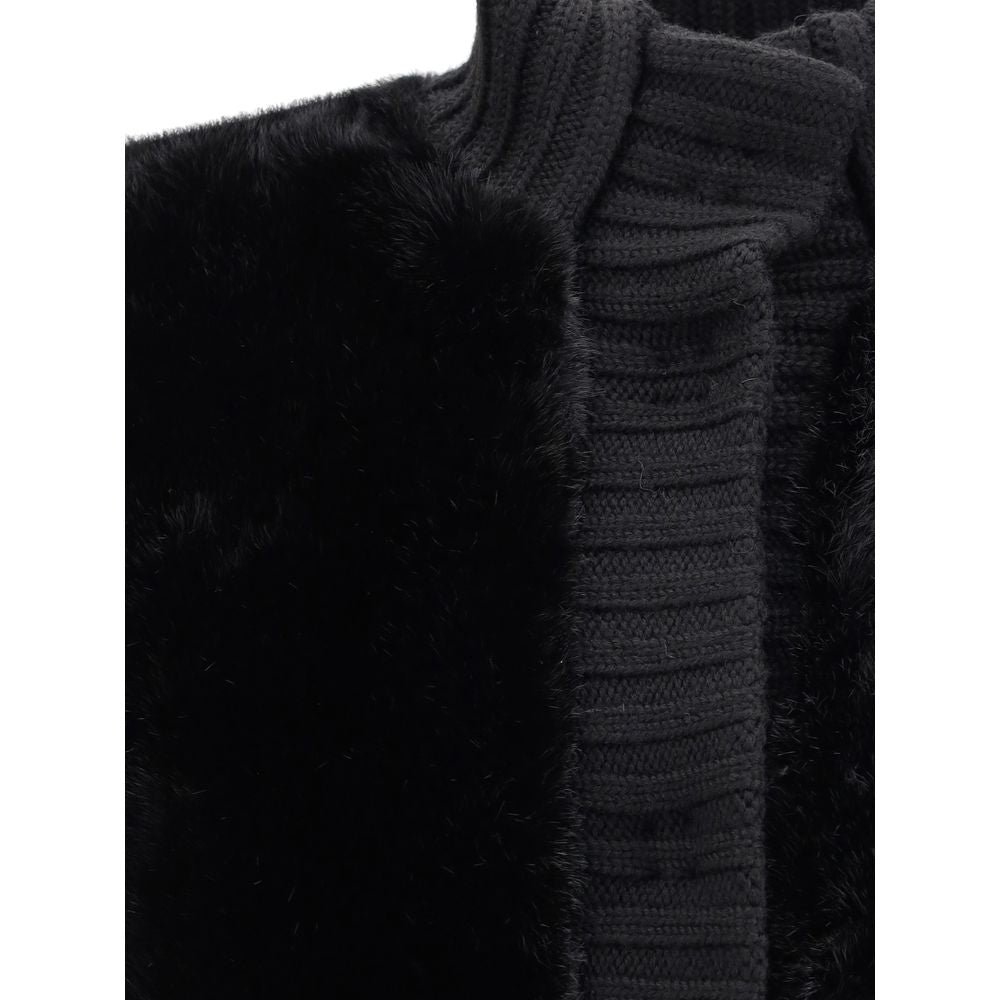 PINKO Long Vest in faux fur