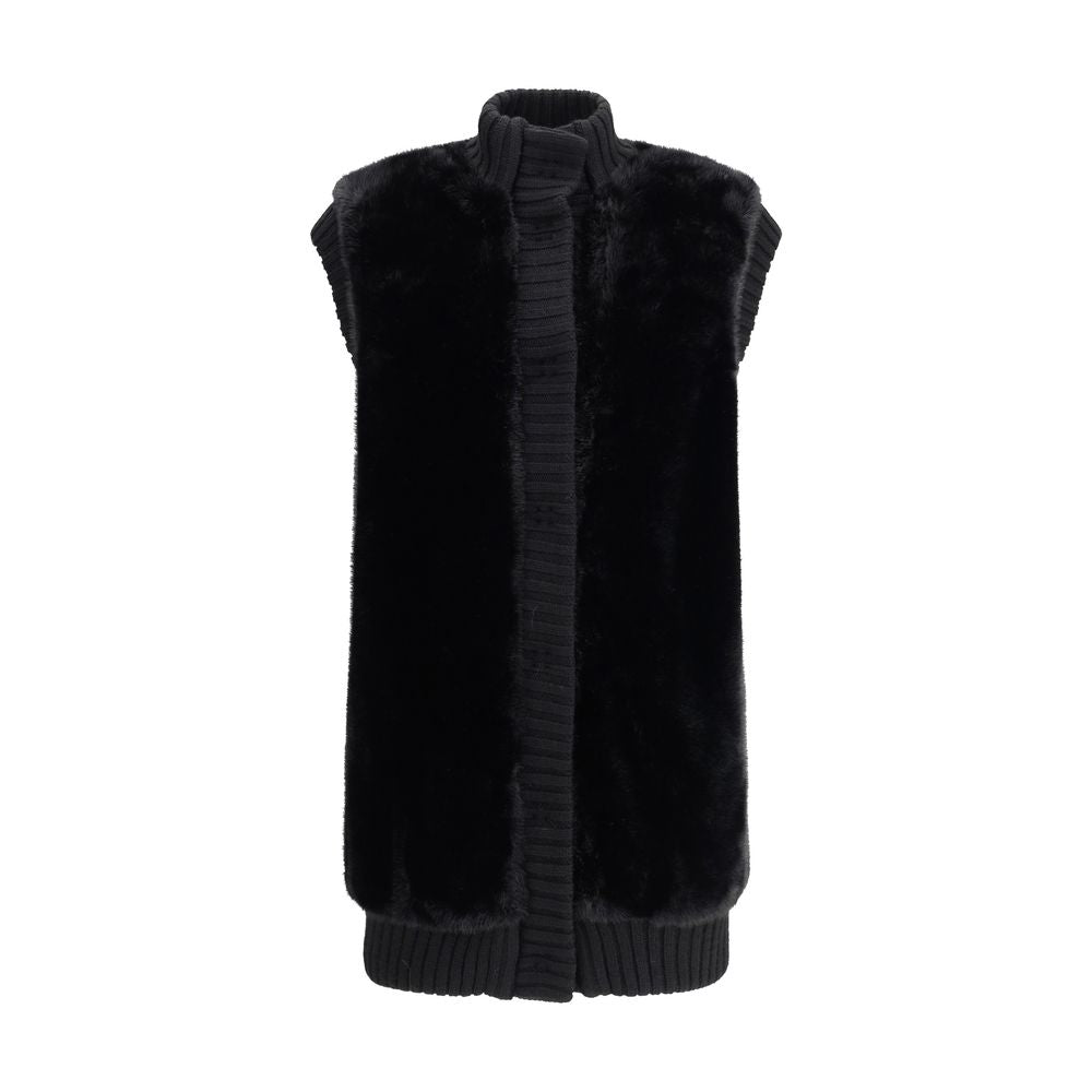 PINKO Long Vest in faux fur