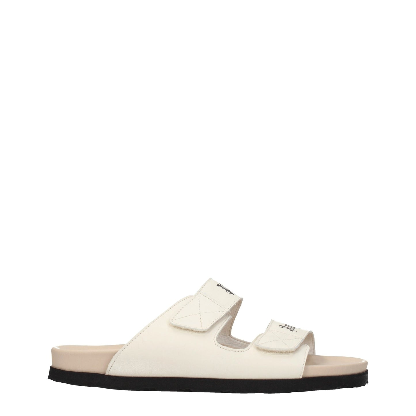 Palm Angels Beige Leather Slippers Sandals
