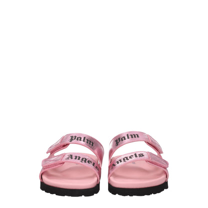 Palm Angels Pink Leather Slippers