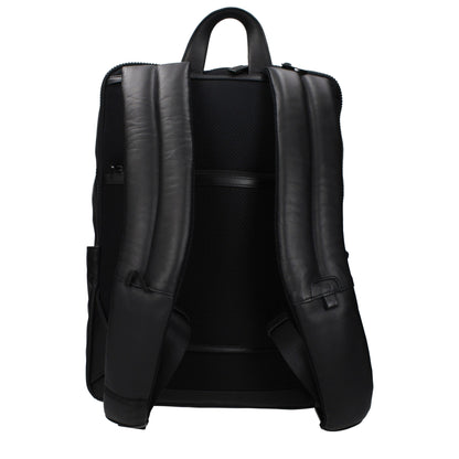 Piquadro Black Leather Backpack