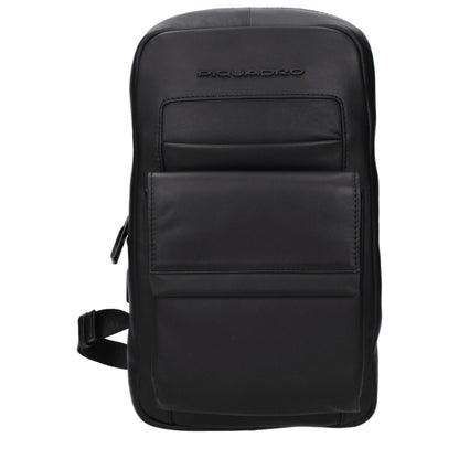 Piquadro Black Leather Backpack