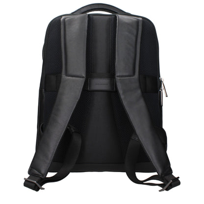 Piquadro Black Leather Backpacks