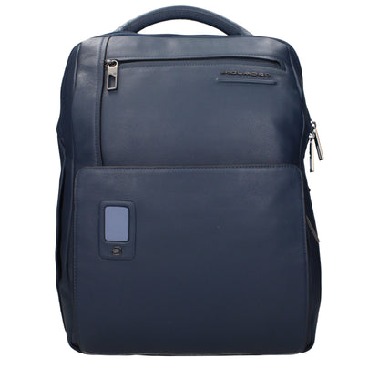 Piquadro Blue Leather Backpacks