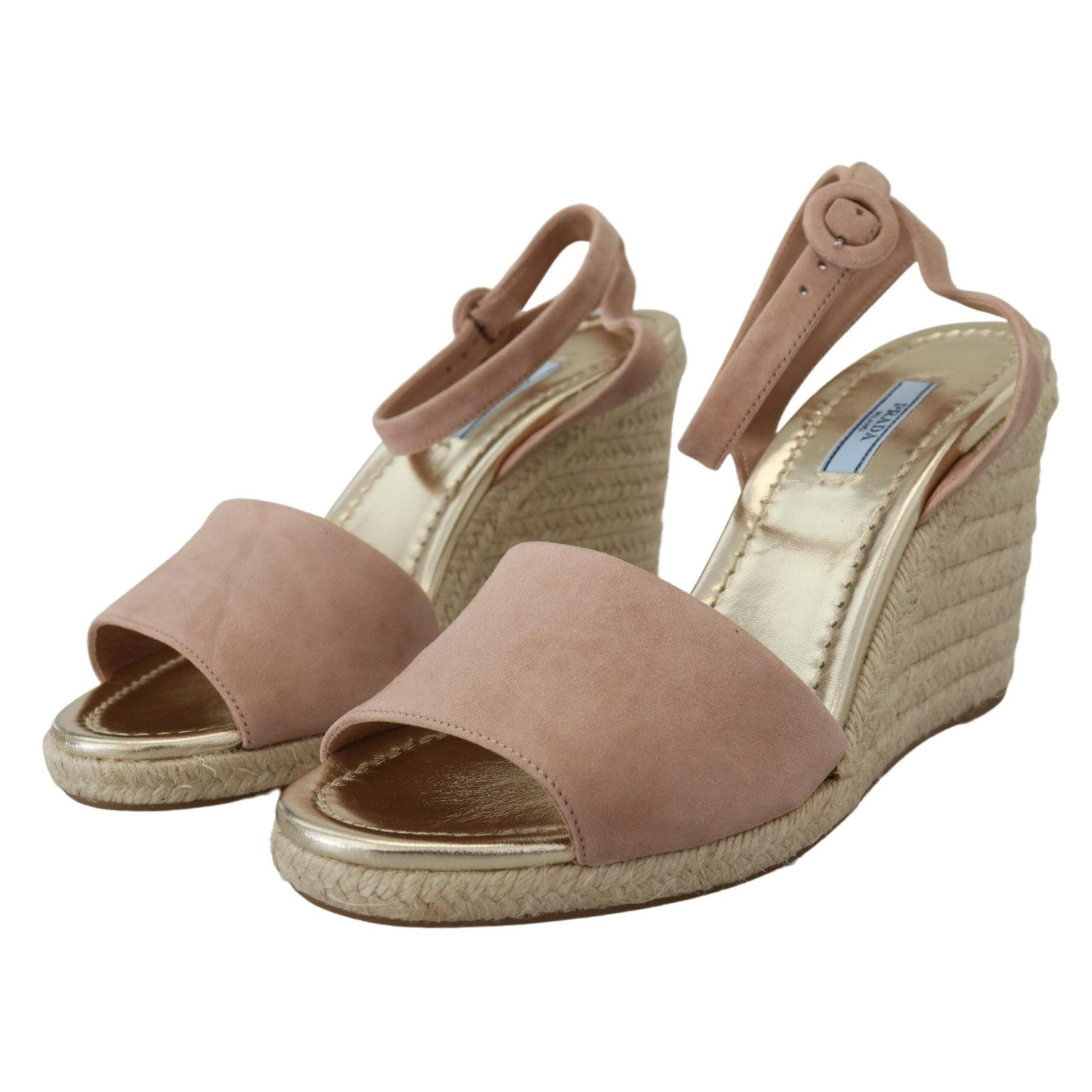 Prada Pink Suede Leather Ankle Strap Sandals