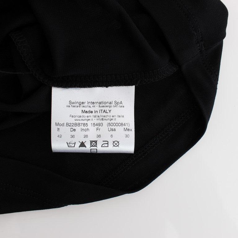 Roccobarocco Black Embellished Jersey Mini Sheath Short Dress