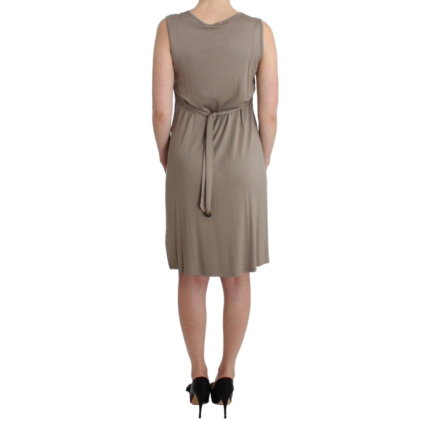 Roccobarocco Khaki studded sheath dress