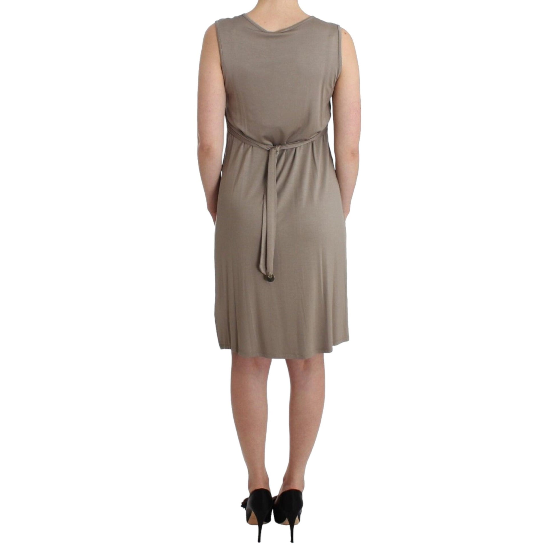 Roccobarocco Khaki studded sheath dress