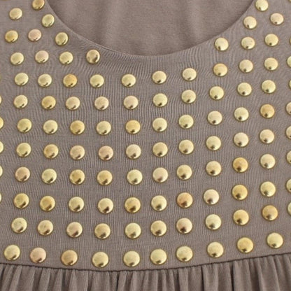 Roccobarocco Khaki studded sheath dress