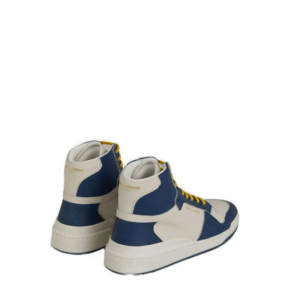 Saint Laurent Elevate Your Style with Mid-Top Blue Luxury Sneakers
