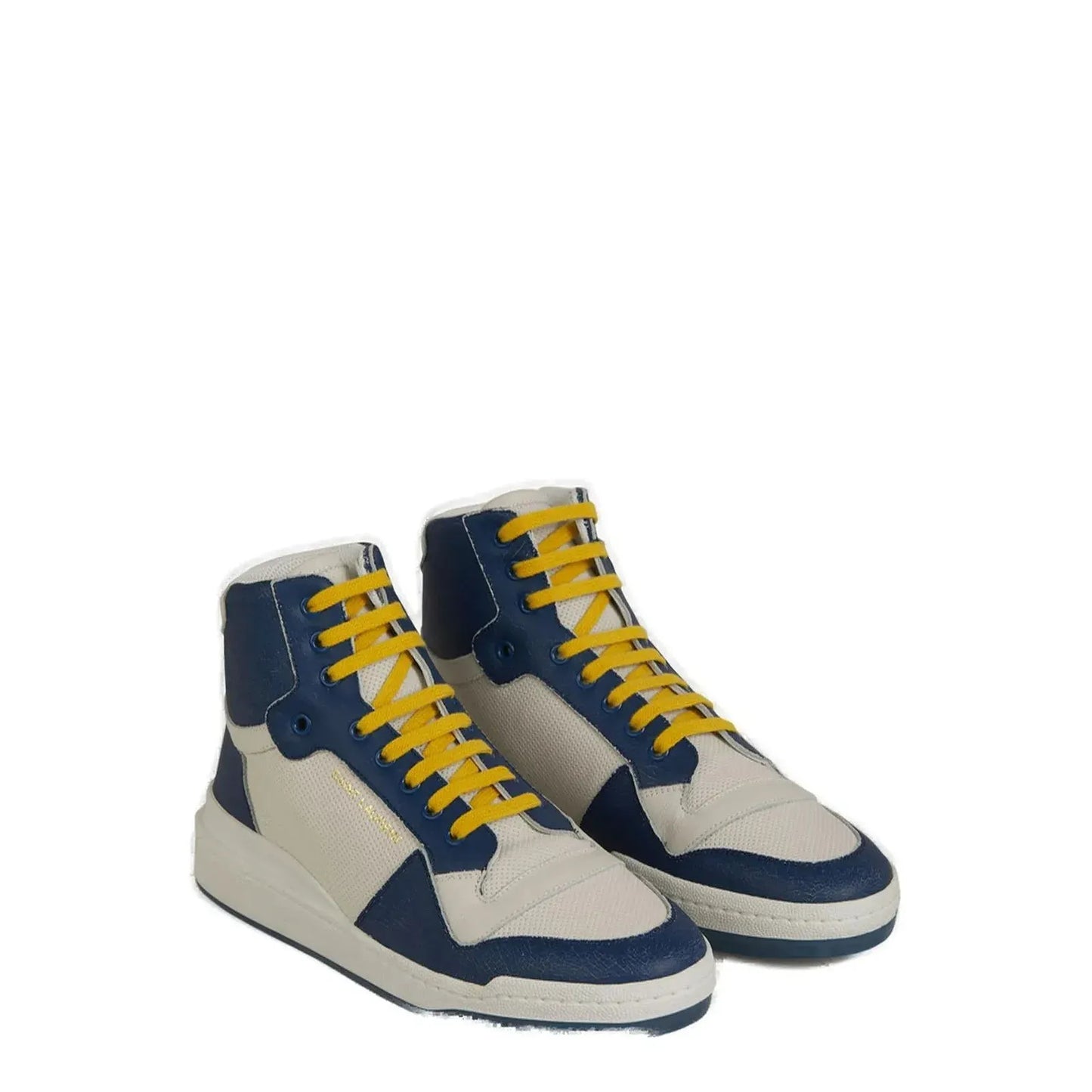 Saint Laurent Elevate Your Style with Mid-Top Blue Luxury Sneakers
