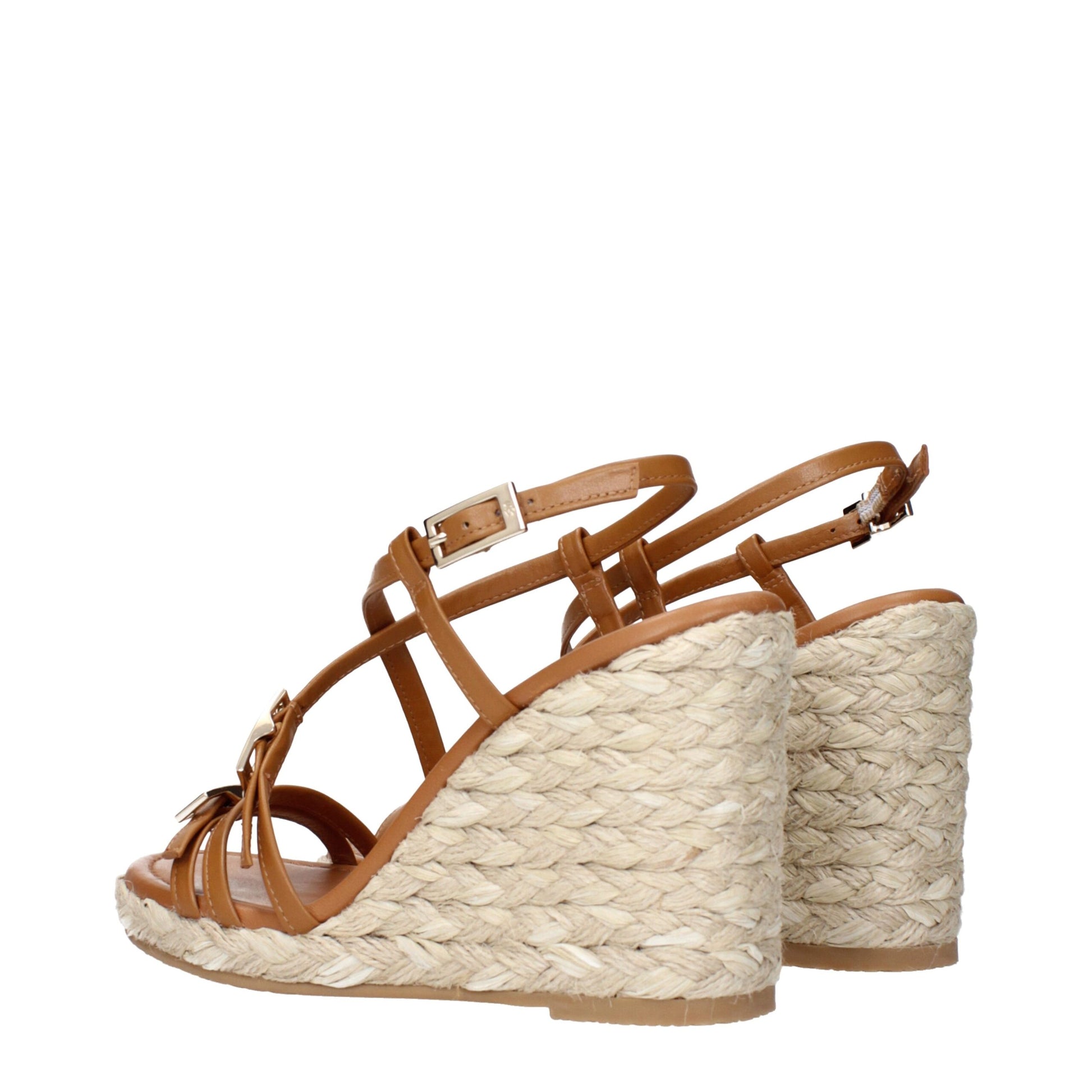 Stuart Weitzman Brown Leather Wedges Sandals